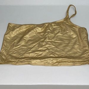 Old Navy Gold one shoulder swim top. Xl.